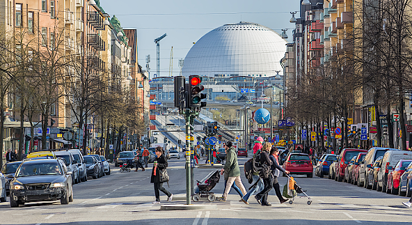 Götgatan mot Globen. Foto: Staffan Ågren